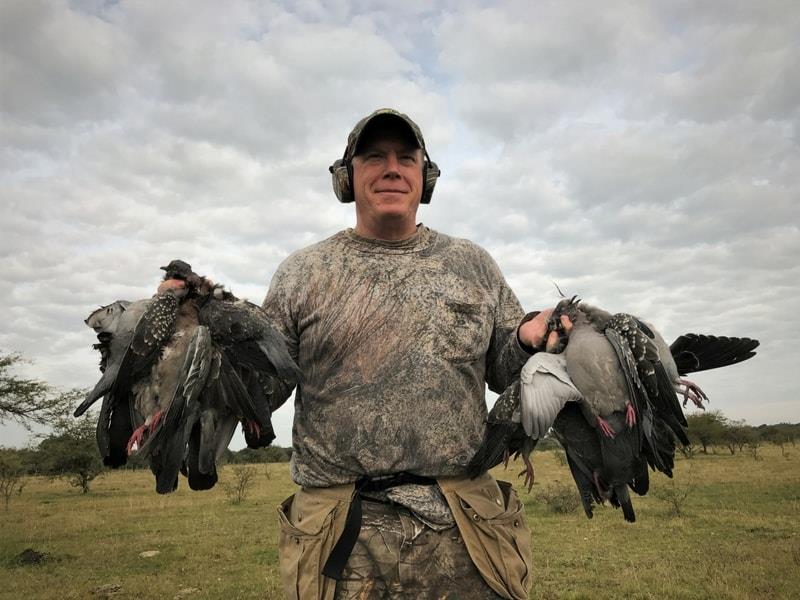 Argentina Shooting Trips offering dove hunting experiences with A1 Decoy LTD, featuring hunting gear and scenic outdoor landscapes.