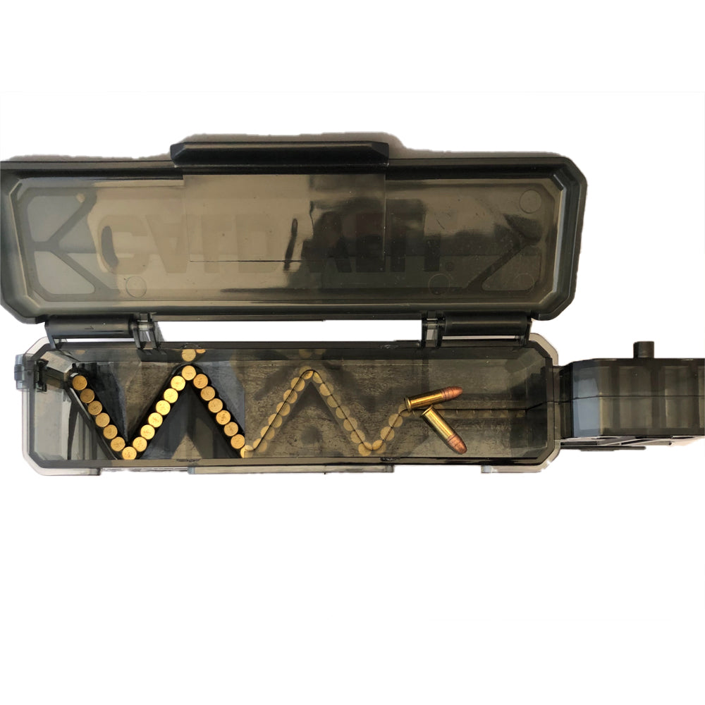 Sportsman Caldwell 15-22 magazine charger, black polymer accessory for 15-22 rifles, shown in close-up view