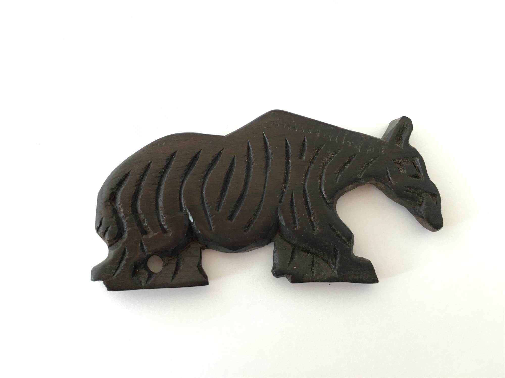 Hand-carved zebra key ring from A1 Decoy Ltd featuring detailed animal design and durable metal keyring attachment.