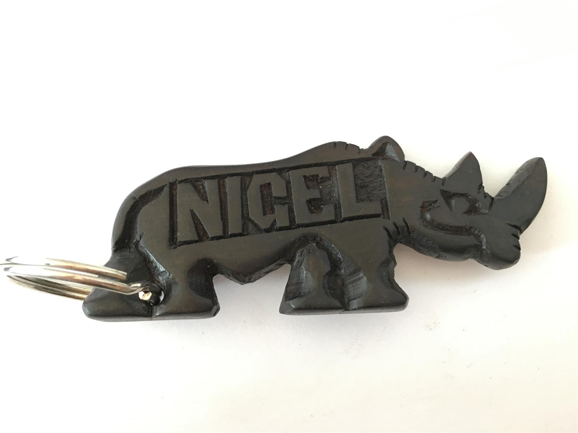 Hand-carved zebra key ring from A1 Decoy Ltd featuring detailed animal design and natural wood finish.