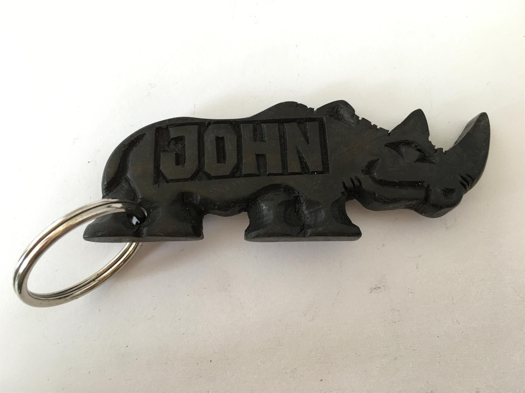 Hand-carved zebra key ring from A1 Decoy Ltd featuring detailed animal design and natural wood finish.