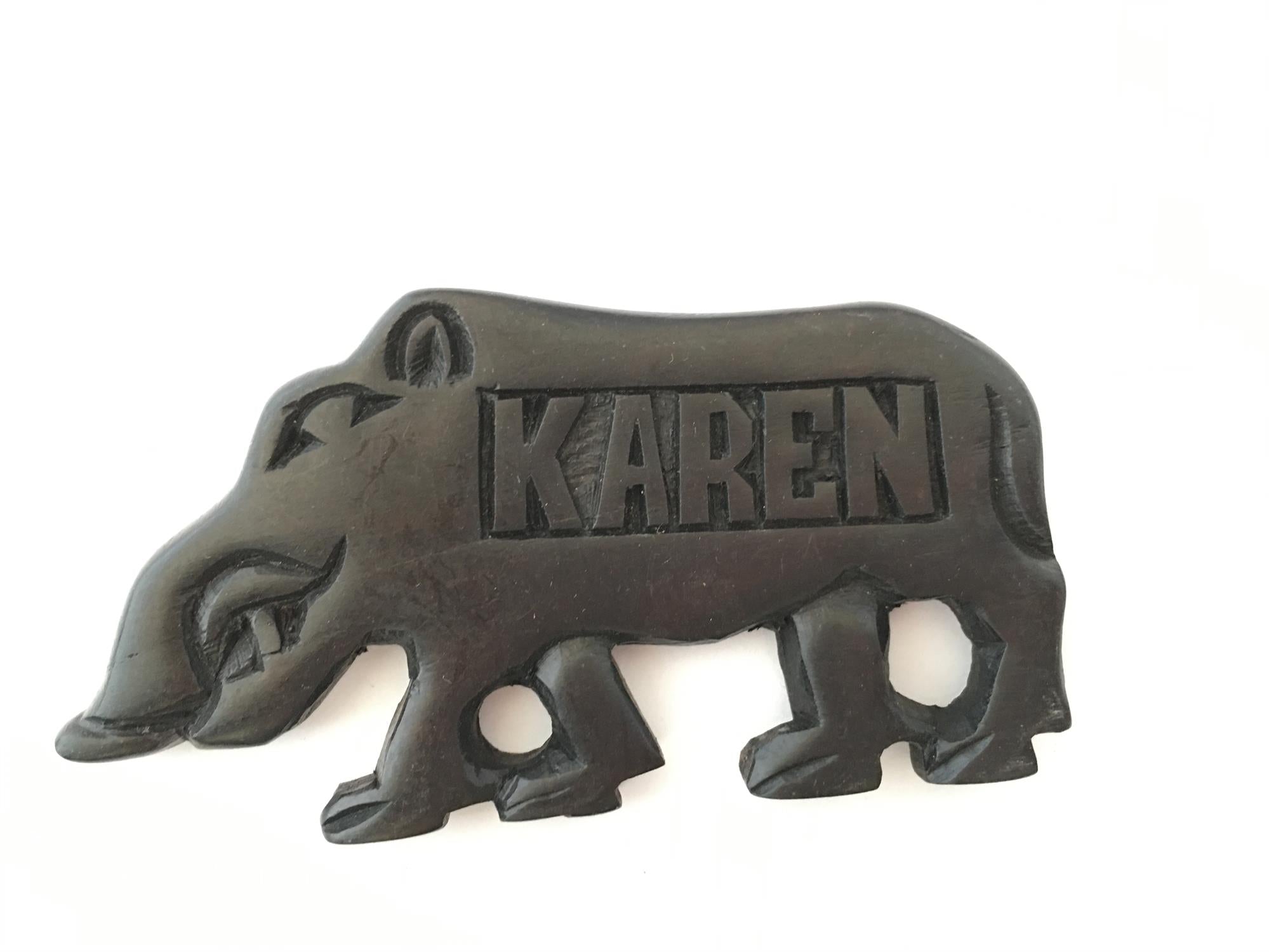 Hand-carved zebra key ring from A1 Decoy Ltd featuring detailed animal design and natural wood finish.