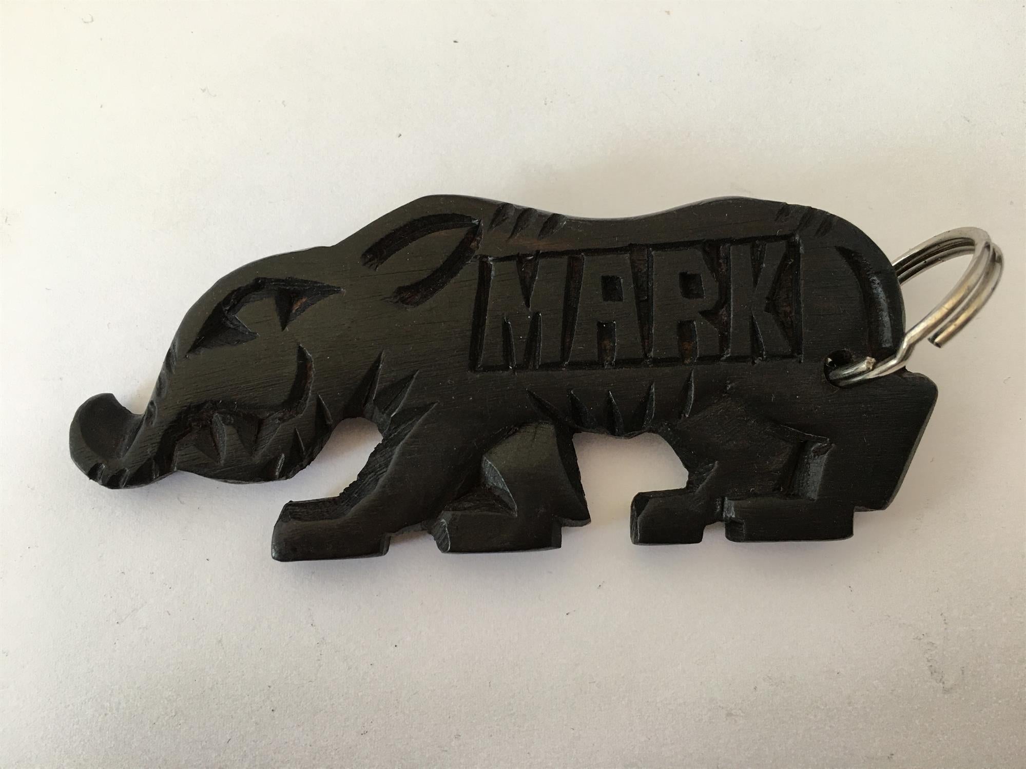 Hand-carved zebra key ring from A1 Decoy Ltd, featuring detailed animal artwork and natural wood finish.
