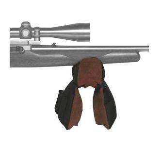 Black and beige two piece rifle rest.Supplied unfilled.