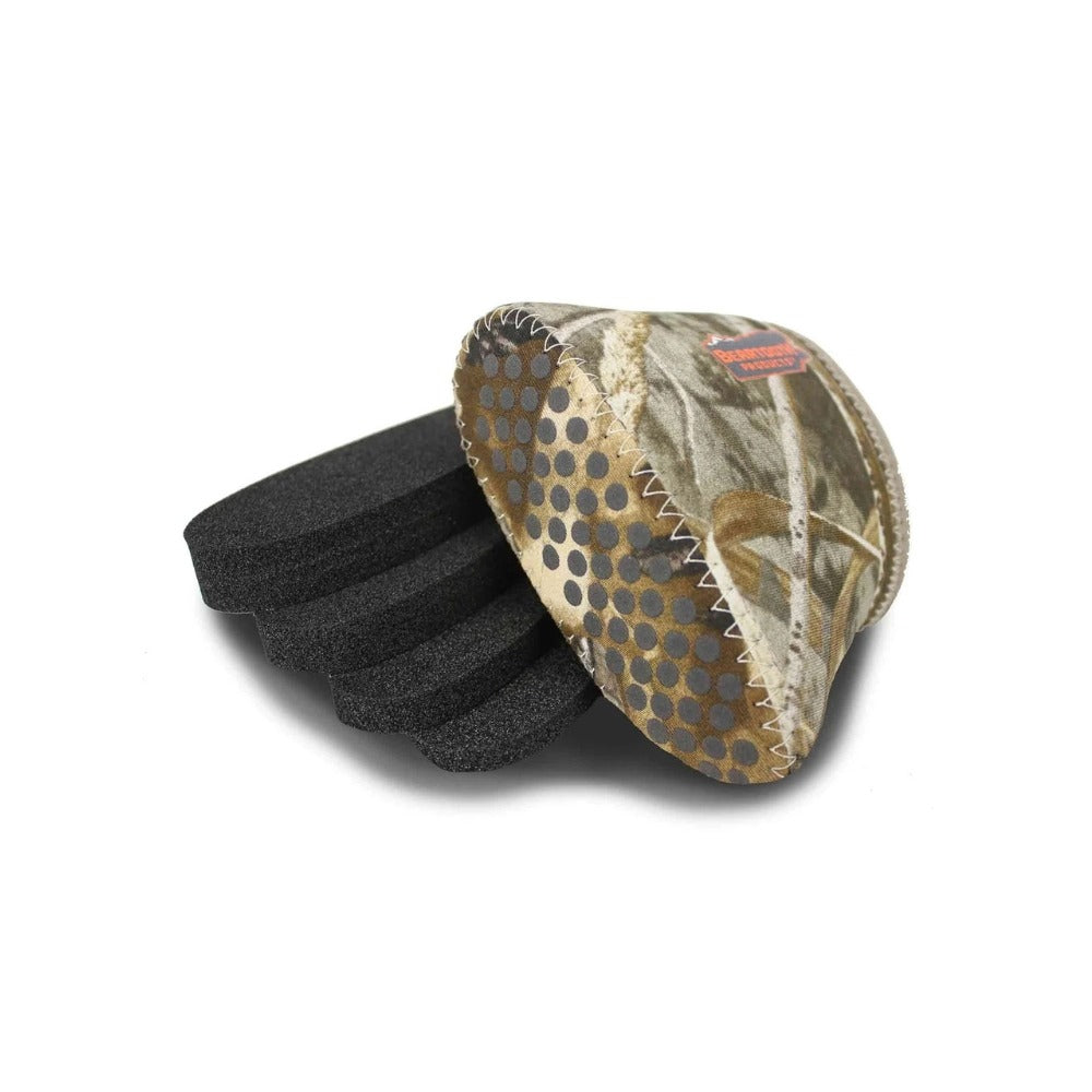 Range Beartooth Recoil Pad Kit in camouflage showing padded recoil pad on rifle stock for comfortable shooting.