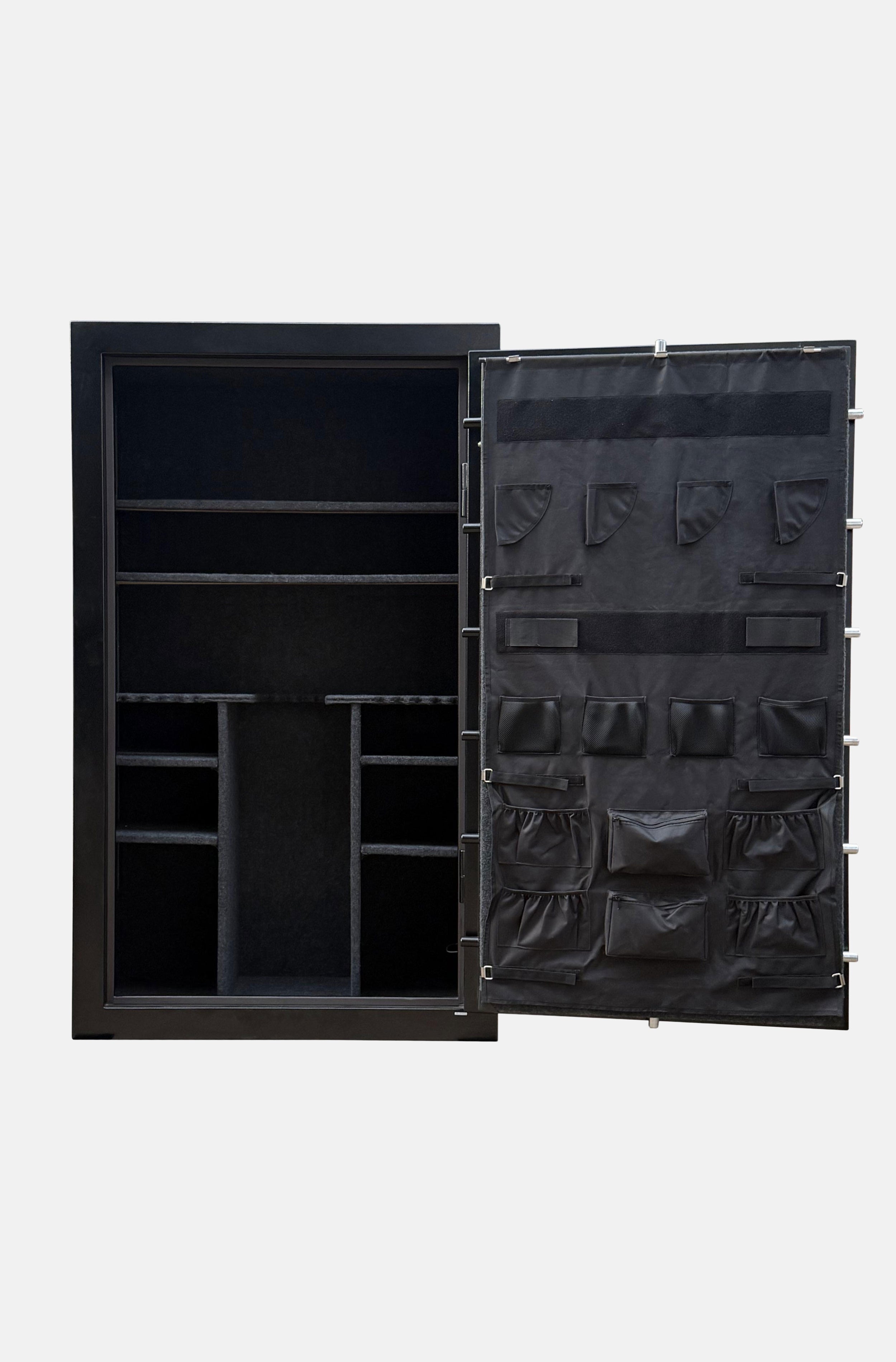 Cynthia Fortress Elite 56 Gun Fireproof Safe with secure locking and fire-resistant exterior, designed for firearm storage.