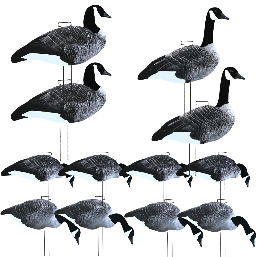 Windy Silhouette Canada Goose Decoy Kit features realistic goose silhouettes for hunting or wildlife decor.