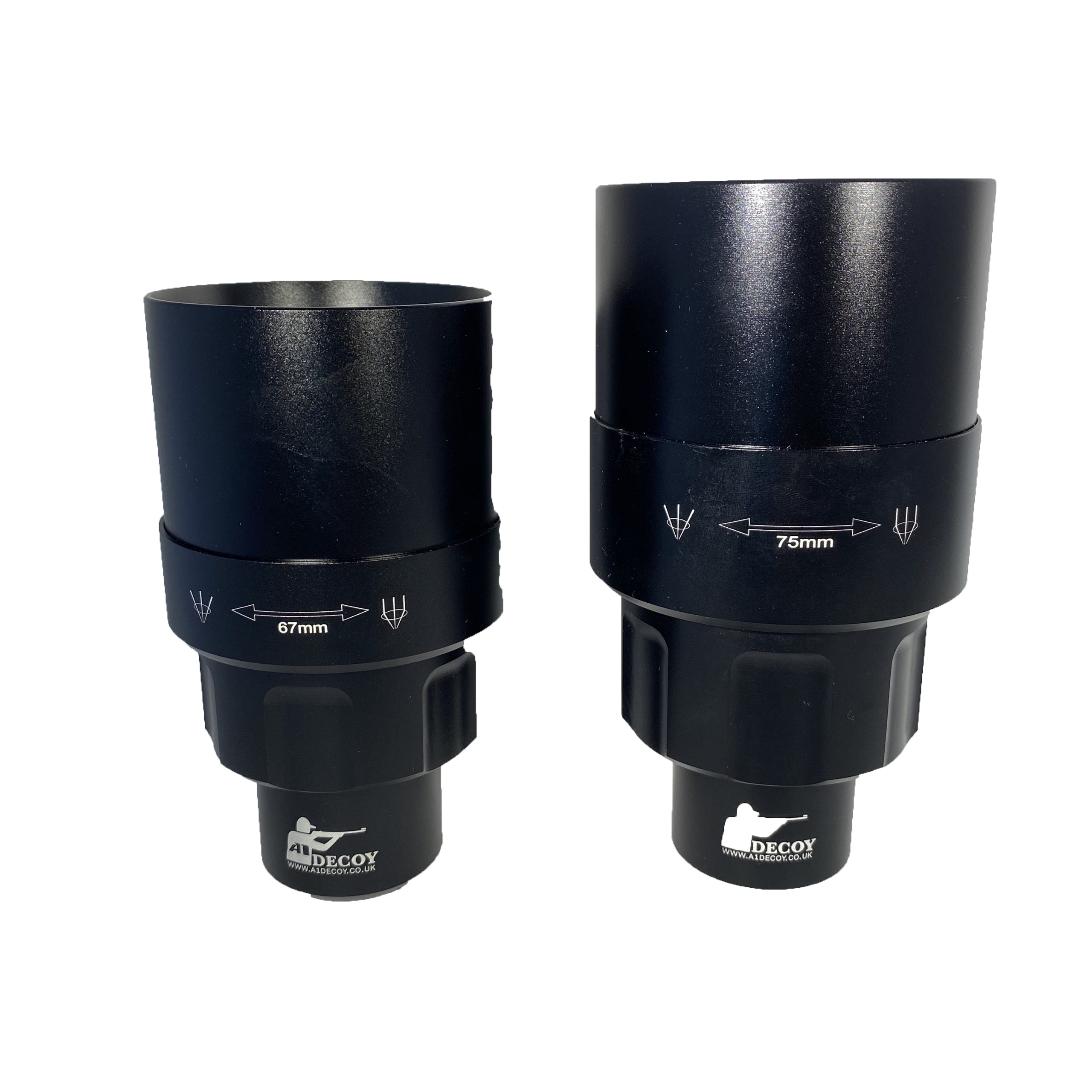 Shenzhen Home Security 75mm shrouded aspherical lens for NightSniPer Elite and Hell Cat torches, showing detailed lens design