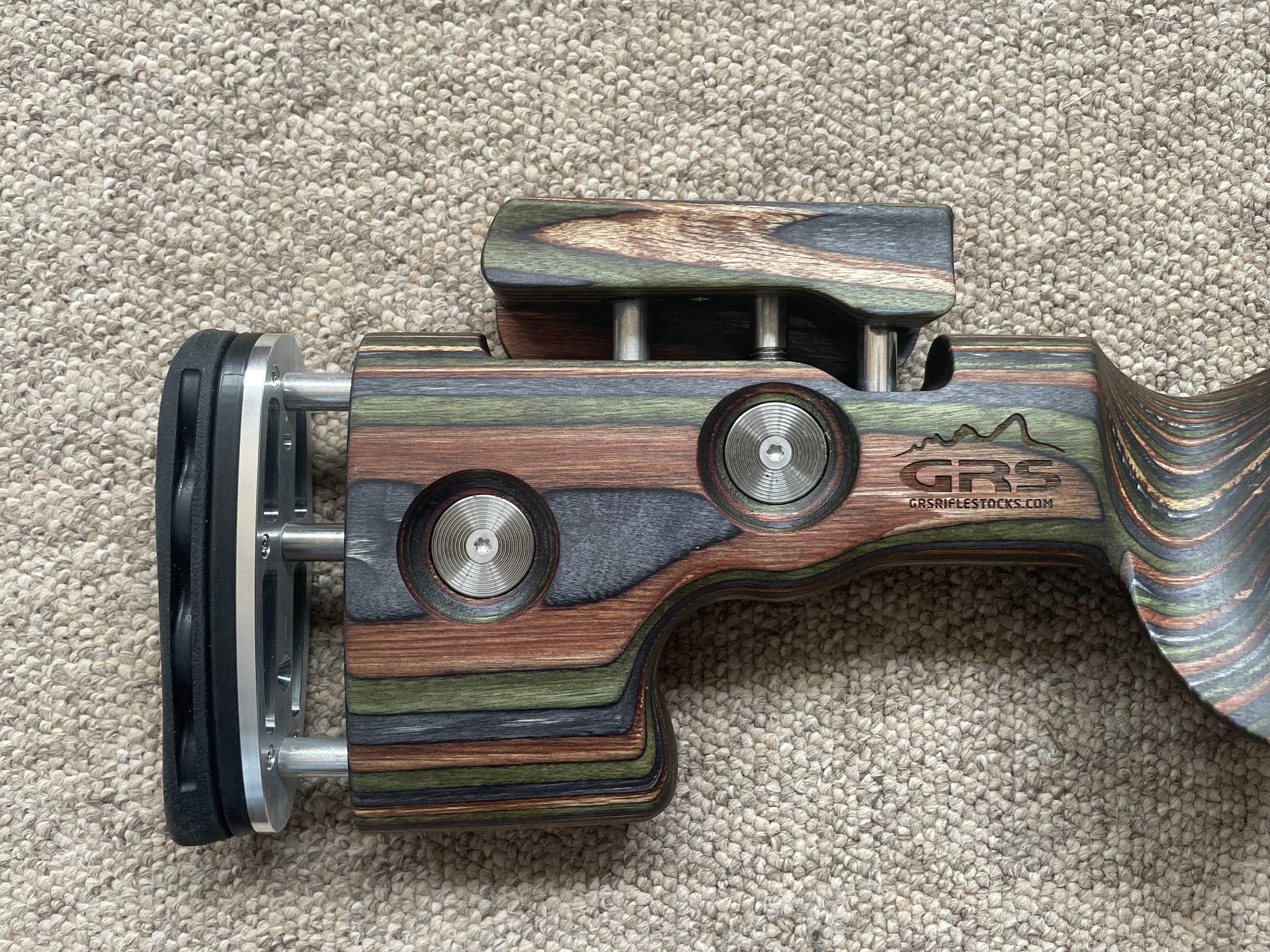 Highland GRS Sporter standard action rifle with Green Mountain camo finish on a Blaser R8 platform.