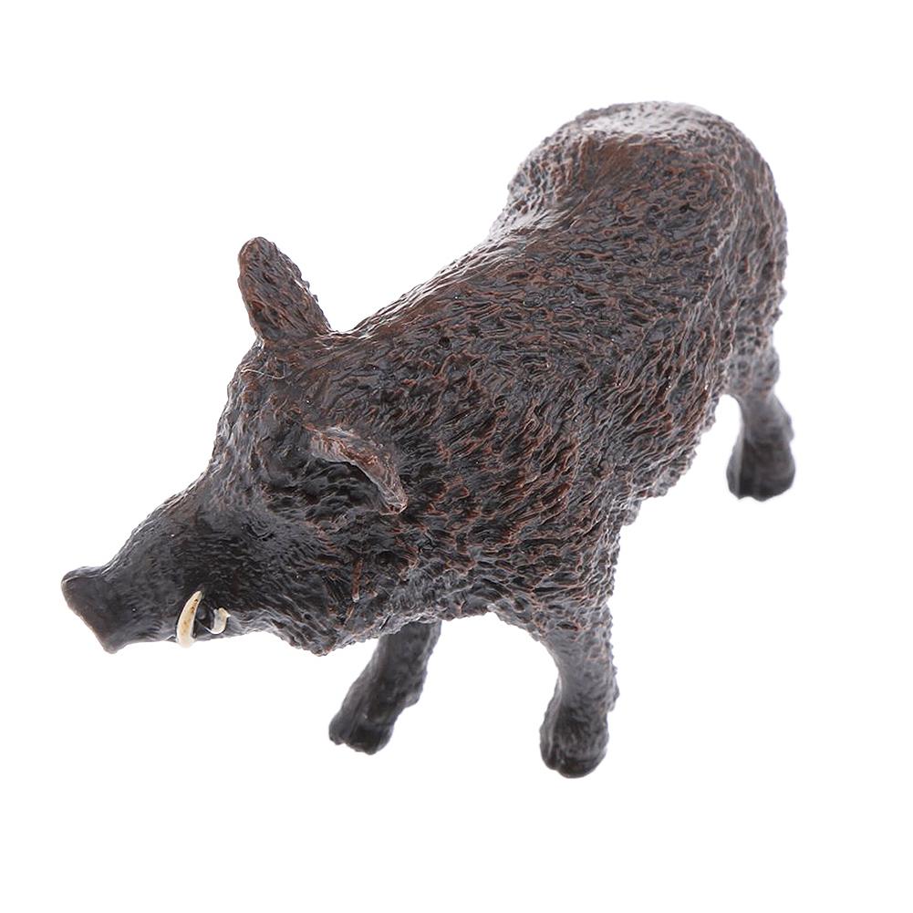 Wild boar figurine made of detailed craftsmanship, featuring realistic features and natural coloration, perfect for home decor.