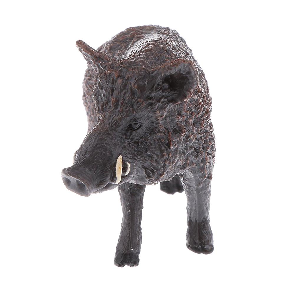 Wild boar figurine by ALIEXPRESS, detailed sculpture with realistic features, showcasing a natural pose on a flat surface.