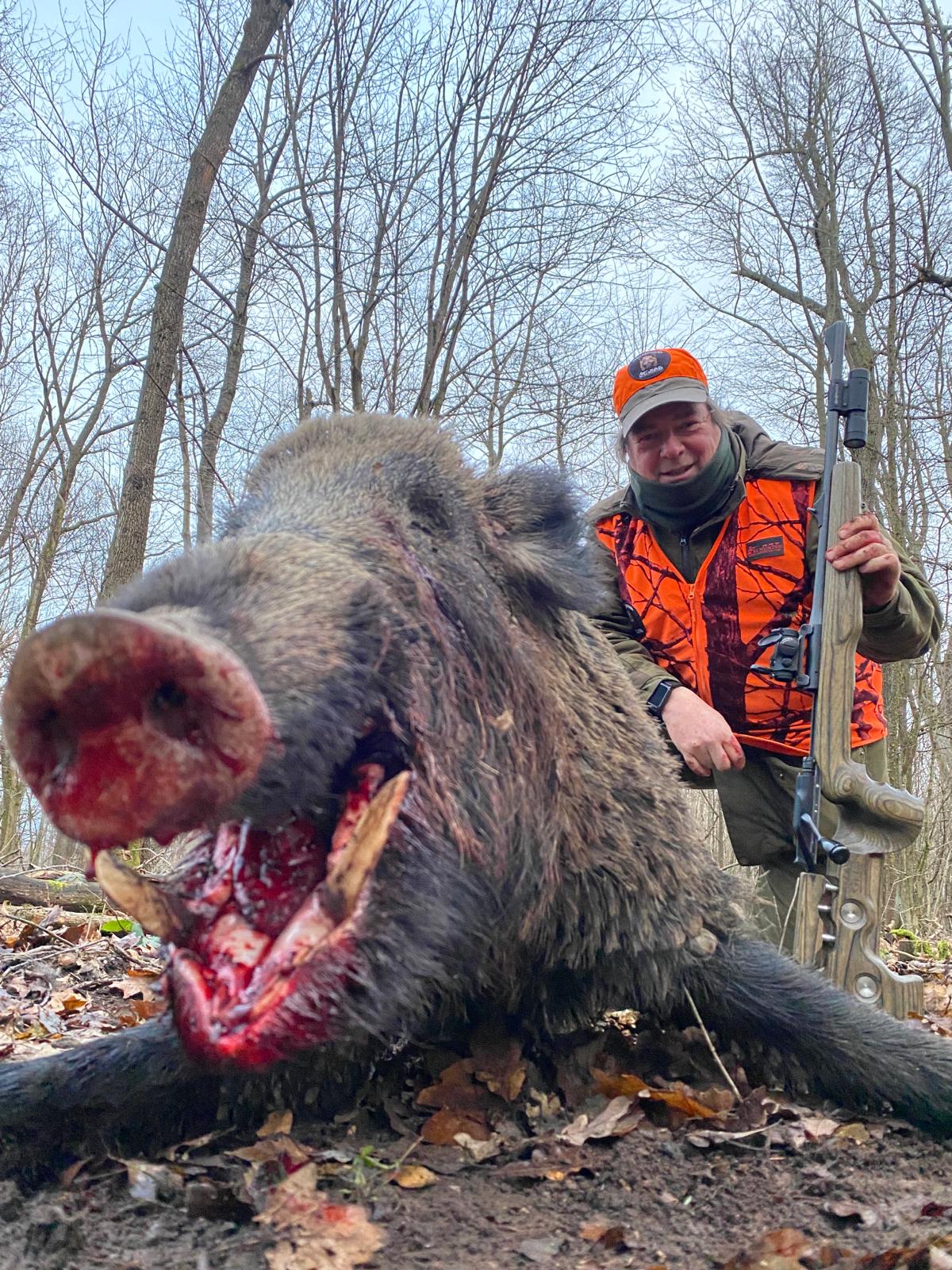 A1 Decoy Ltd Hungary hunting trip with wild boar, featuring a scenic outdoor hunting landscape for six arranged outings.