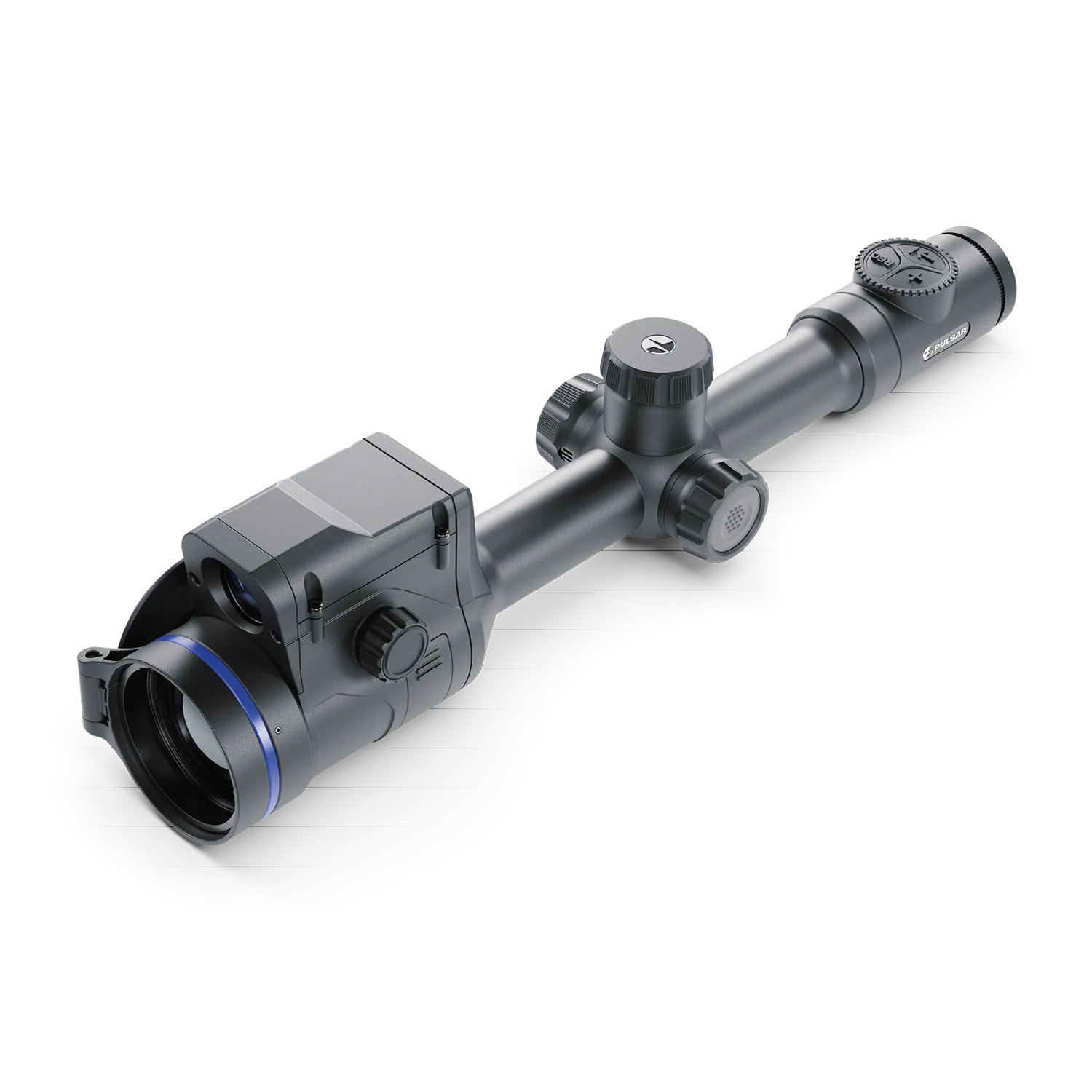 Pulsar Thermion 2 LRF XP50 Pro thermal scope by TJACKS showing digital display and ergonomic design for night hunting.