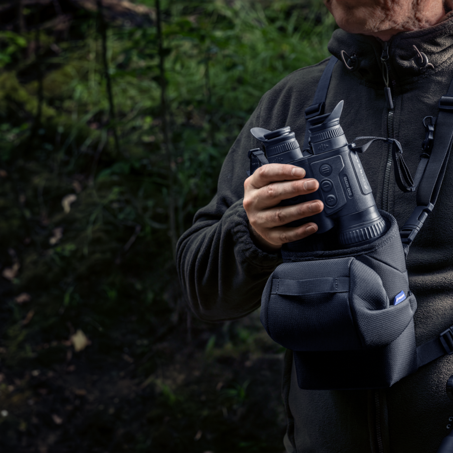 TJACKS Pulsar Merger Duo NXP50 thermal binoculars showing the device with dual eyepieces and thermal imaging display