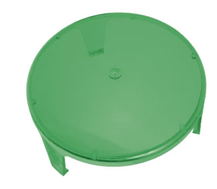 Green Tracer lamp filters, 140mm size, designed for Tracer lighting fixtures, shown in image.