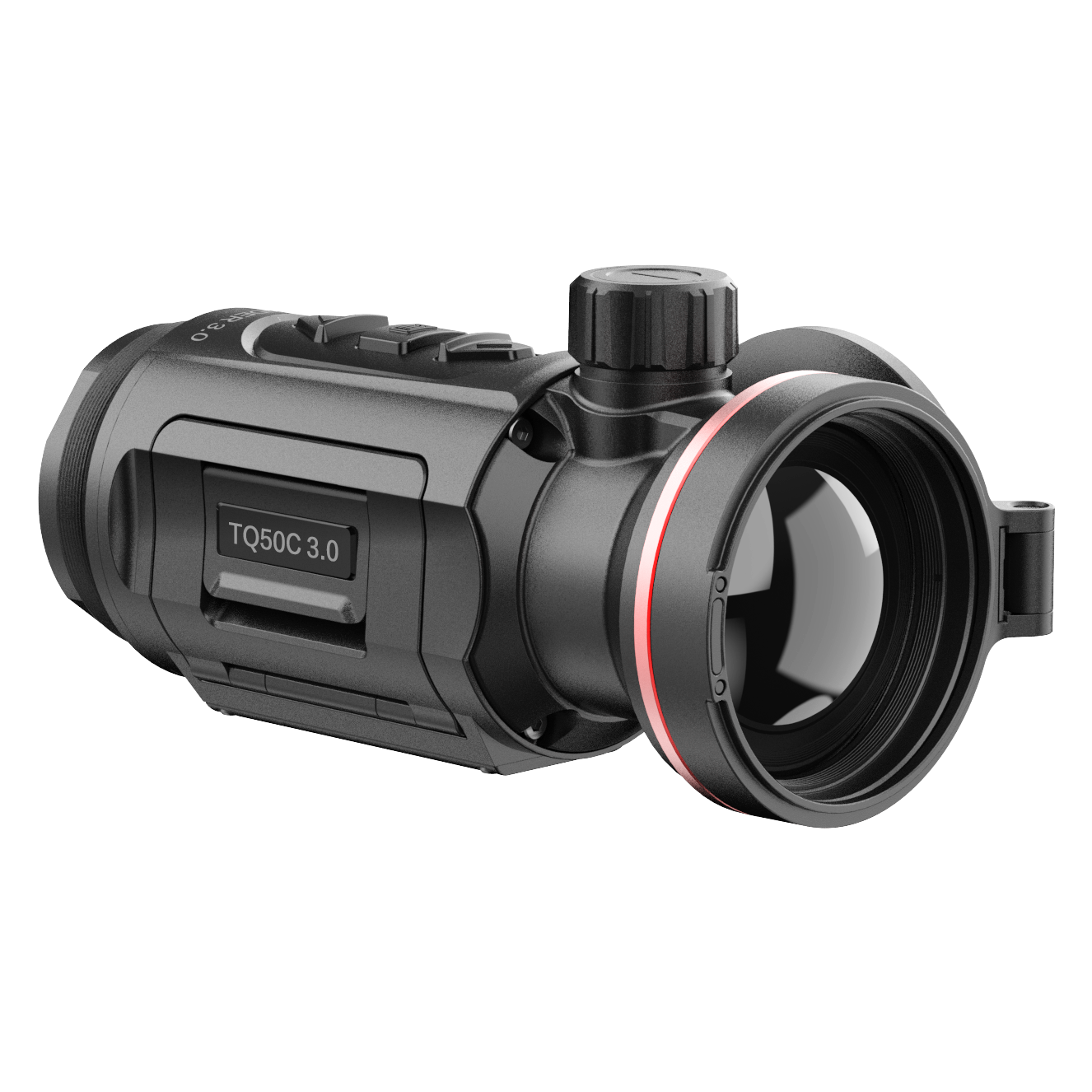 HIKMICRO Thunder 3.0 TQ50C thermal front clip-on optics by ELITE, showing the device mounted on a rifle scope.