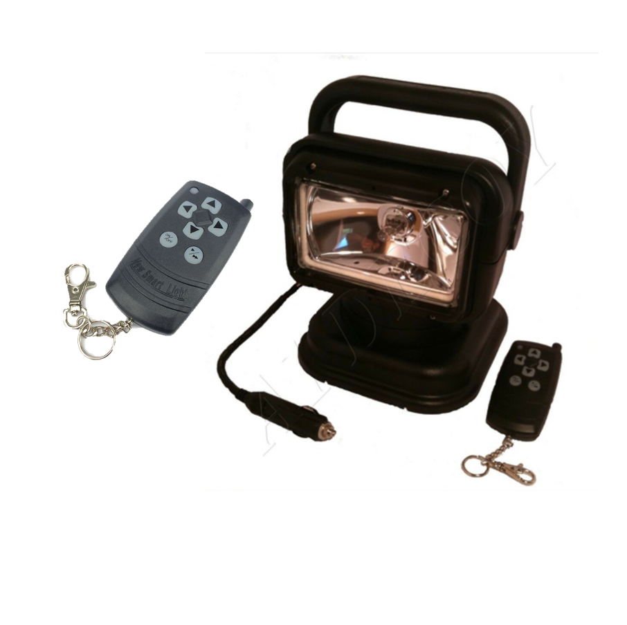 Black A1 Decoy LTD smart light remote control with compatible bulbs, designed for easy wireless lighting control.