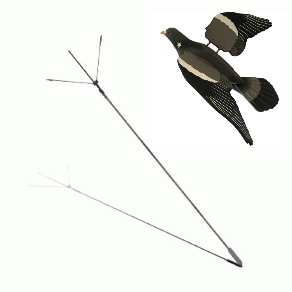 HD Spring Wing Pigeon Decoy and Bouncer Pole bundle by A1 Decoy LTD, showcasing realistic landing motion for hunting or bird control.