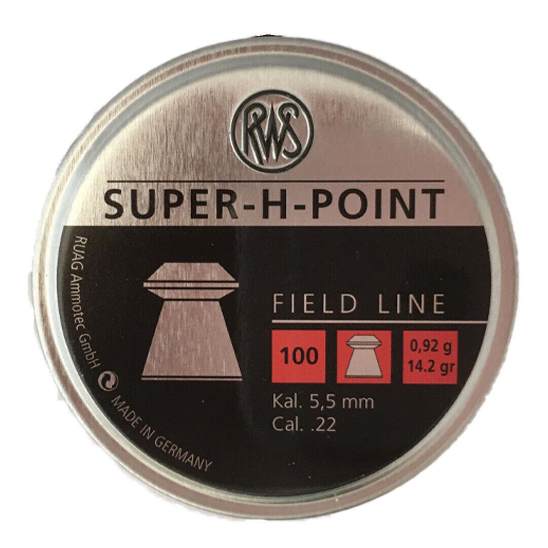 Three tins of A1 Decoy Ltd RWS Superhpoint pellets, 100 .22 caliber airgun pellets per tin, displayed in the image.