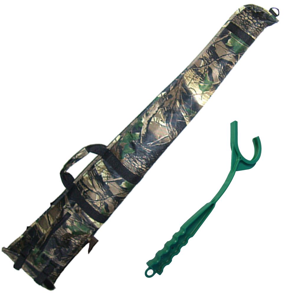 A1 DECOY LTD Buffalo River 52-inch camo shotgun slip with a free clay thrower, designed for safe firearm storage.