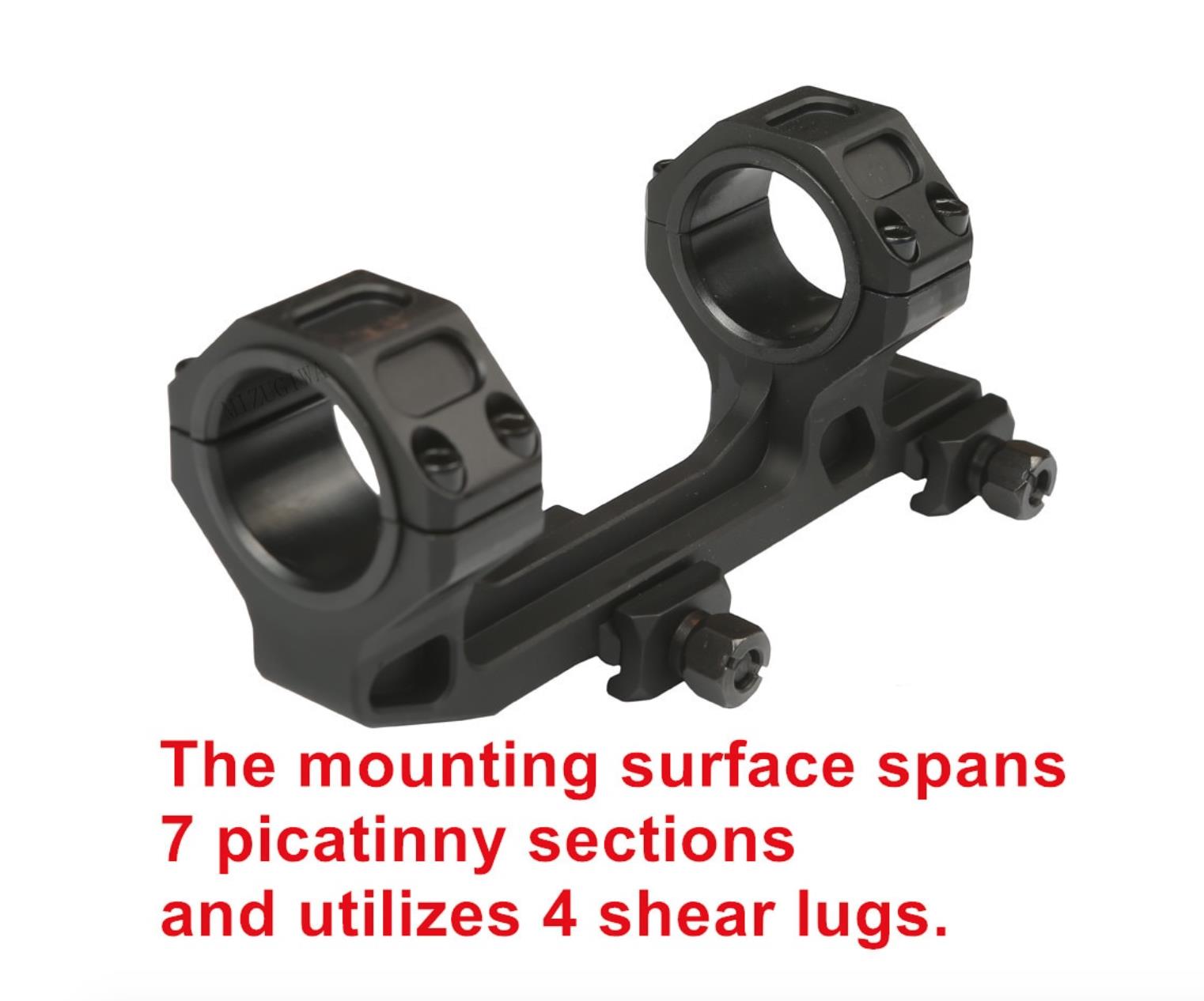 ALIEXPRESS Super Precision Picatinny Weaver double ring rail mount for 25mm and 30mm scopes, shown in close-up with mounting rings