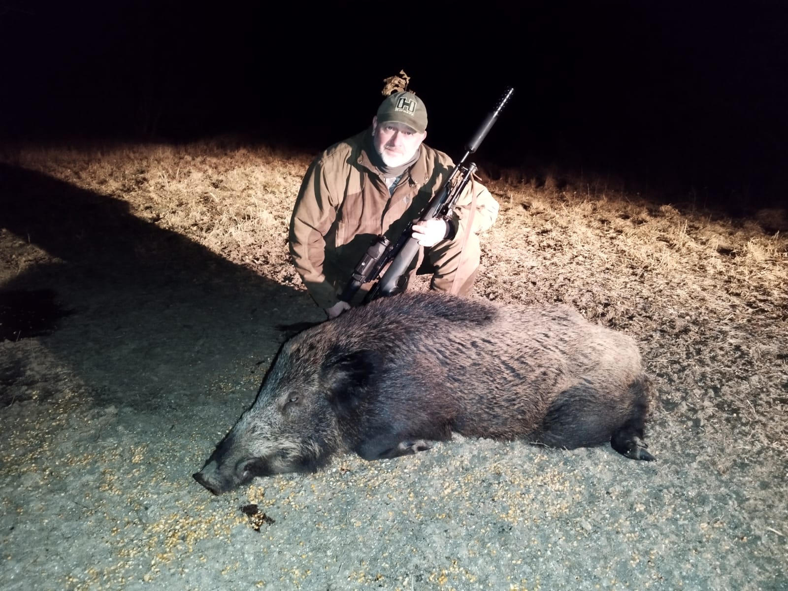 Wild boar hunting trip in Hungary with A1 Decoy Ltd, scheduled for January 21-23, 2026, featuring hunting gear and scenic outdoor views.