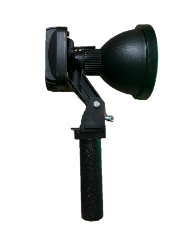 A1 DecoY Ltd LED green handheld and scope-mounted lamp with adjustable handle and mounting bracket, ideal for outdoor use.