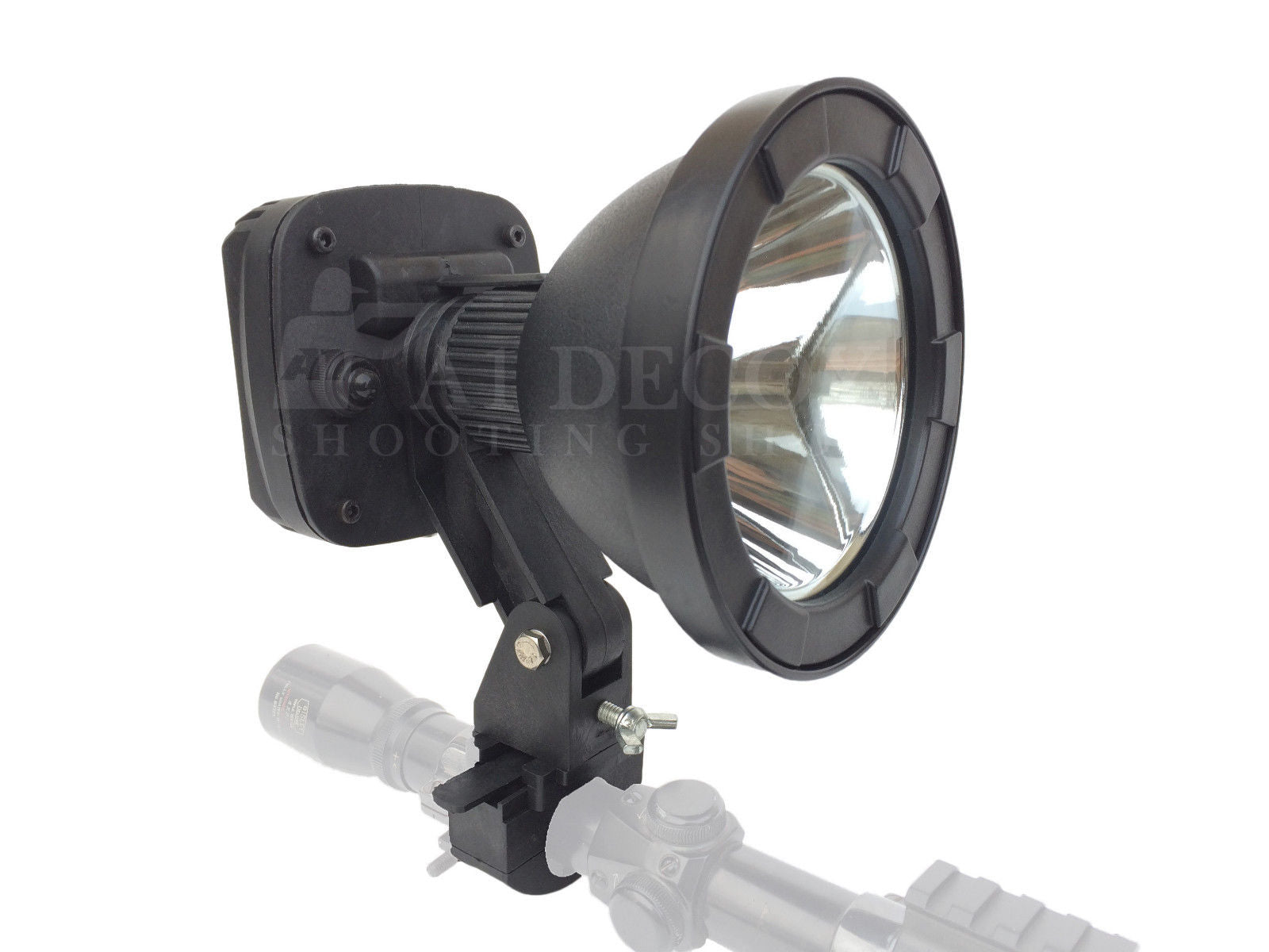 A1 DECOY LTD LED scope-mounted lamp, 125mm long, with adjustable brightness and mounting bracket for precise illumination.