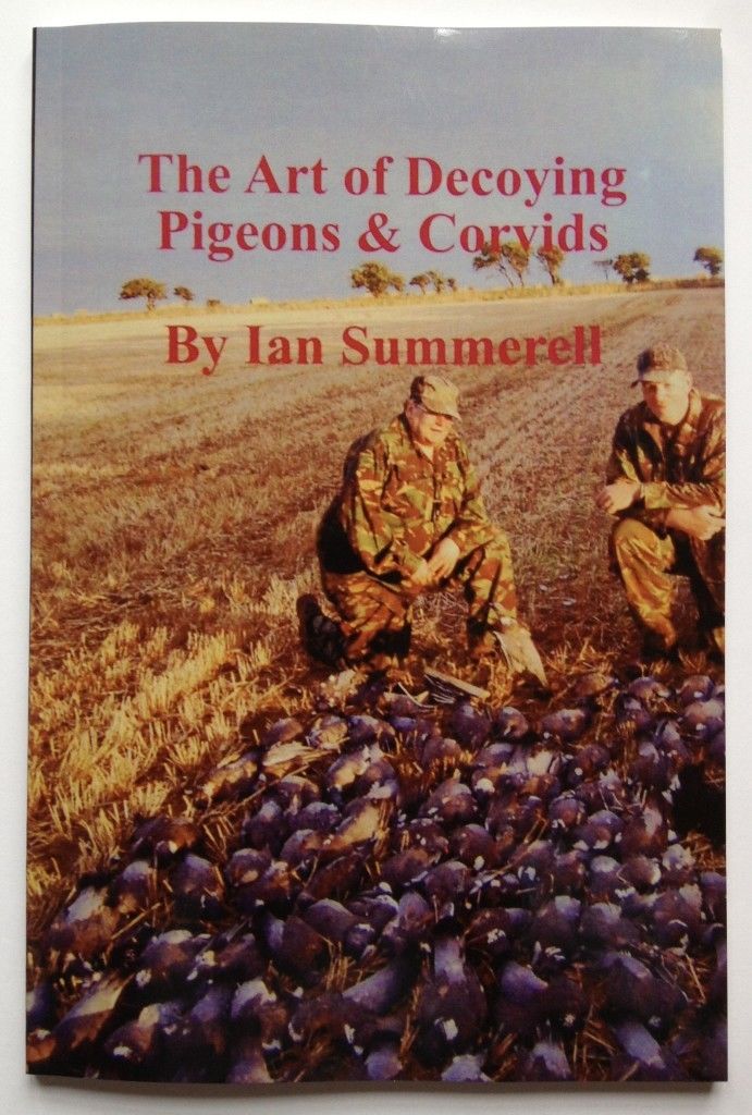 Cover of "The Art of Decoying Pigeons" book by A1 Decoy Ltd, featuring detailed illustrations and title text.