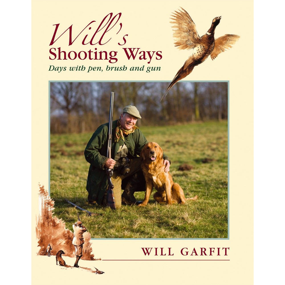 Signed copy of Wills Shooting Ways Days book by A1 DECOY LTD featuring pen, brush, and gun illustrations on the cover.