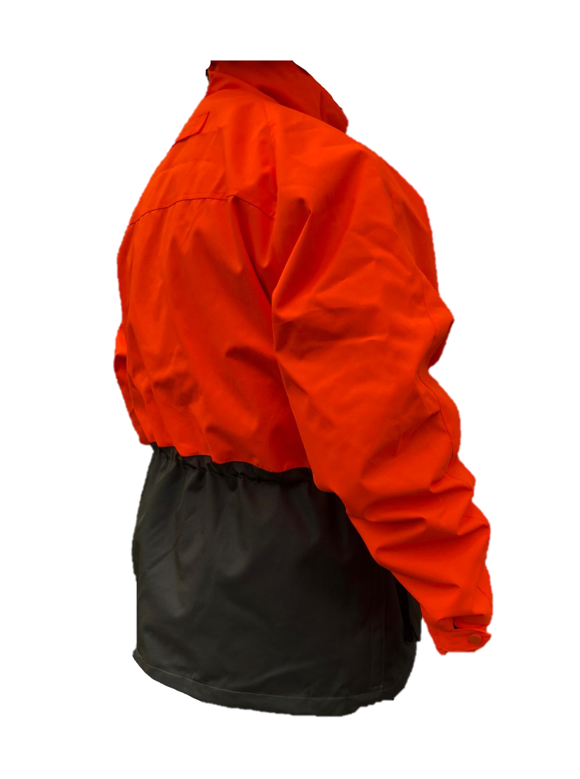 Bright blaze orange waterproof dog walker/tarcker coat by AliExpress, designed for outdoor walks in wet weather.