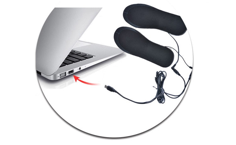 Heated insoles by AliExpress in size 41-46 showing a pair of rechargeable thermal insoles for winter warmth.