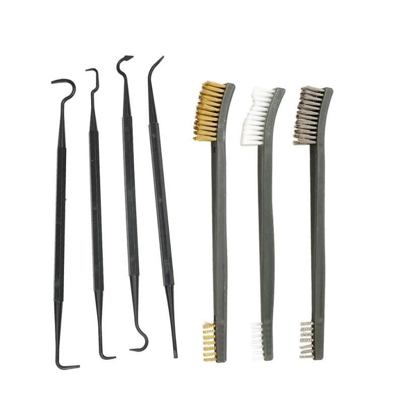 7-piece universal gun cleaning kit by ALIEXPRESS, includes brushes, cleaning rods, and accessories for firearm maintenance.