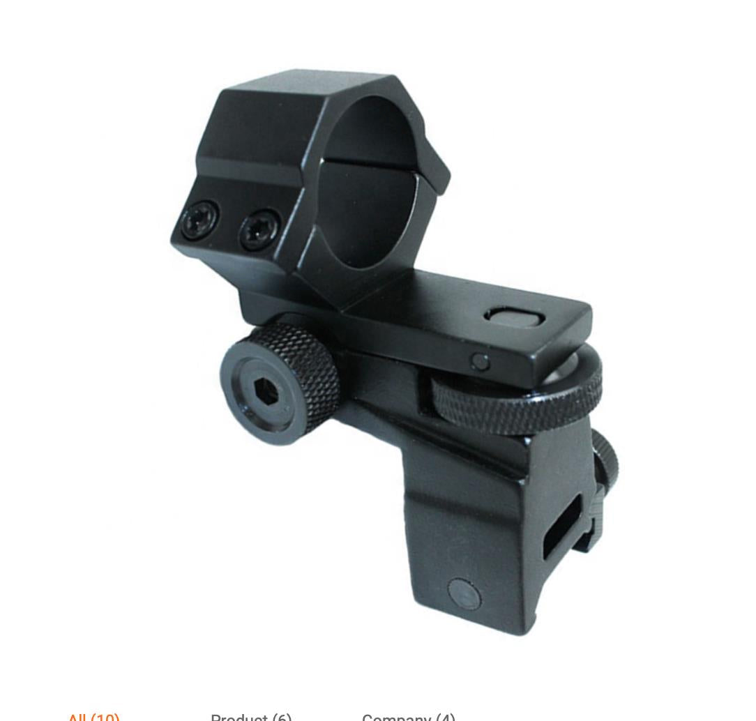 Adjustable Weaver rail scope mount with windage and elevation adjustment for tactical torch and scope setup.