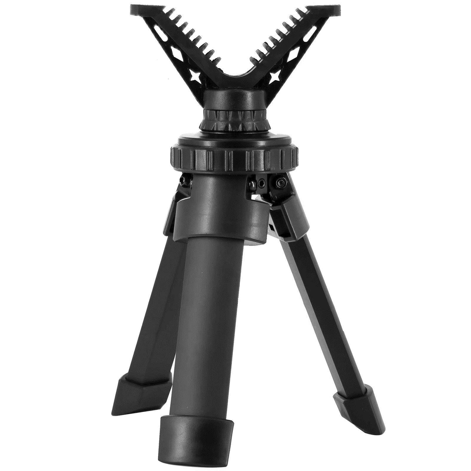Compact rifle shooting tripod by ALIEXPRESS, featuring adjustable legs and sturdy support for precision shooting.
