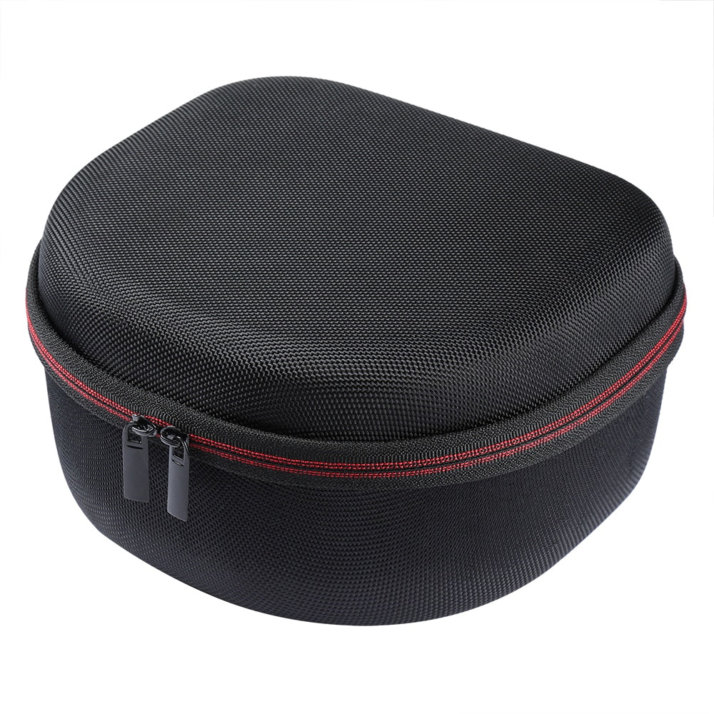 Electronic ear defenders and glasses carry case in black with zipper closure, designed for portable storage and protection.