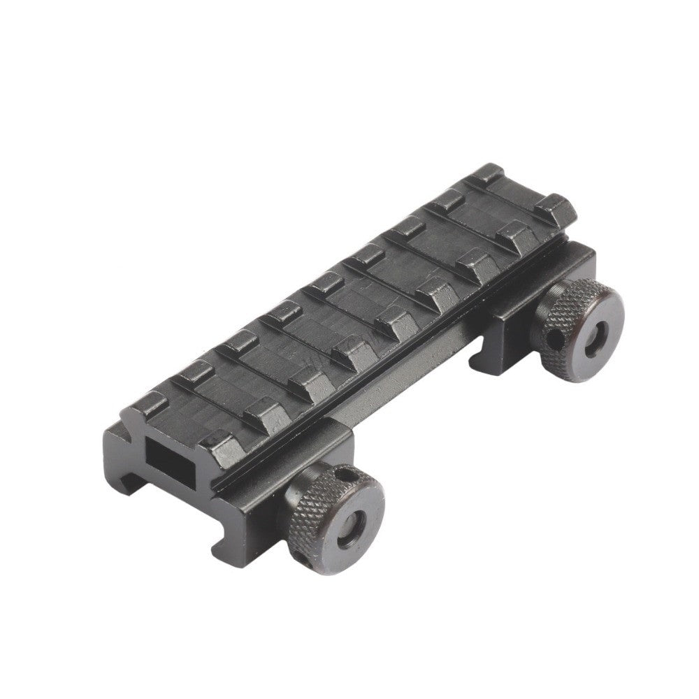 Aliexpress 20mm Picatinny Weaver rail riser base for firearm accessories, featuring a durable metal construction.