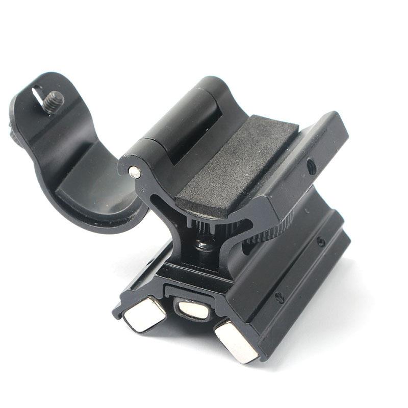 Magnetic shotgun torch mount for 25/30mm rails, quick release design, compatible with tactical firearms.