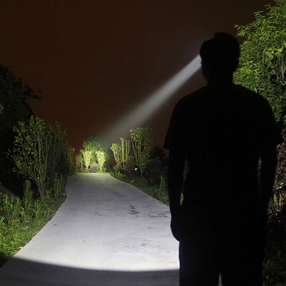 Super bright LED head torch from ALIEXPRESS with adjustable strap, ideal for camping, hiking, and outdoor activities.