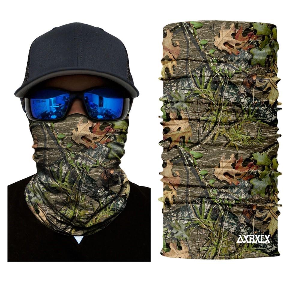 Tactical camo bandanna from ALIEXPRESS featuring a green and brown military-style camouflage pattern, made of lightweight fabric.