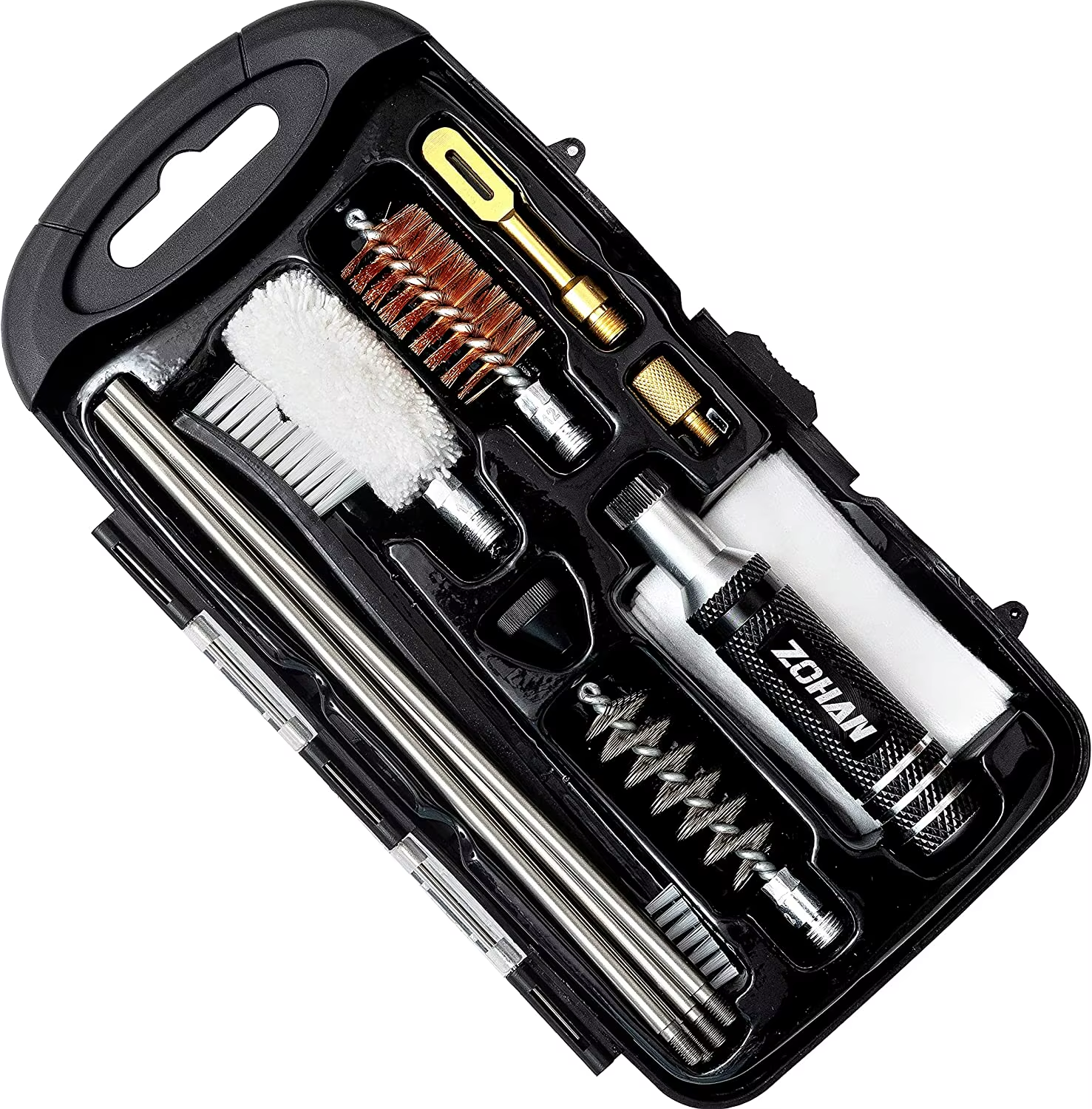 AliExpress Zohan 12 Gauge Shotgun Cleaning Kit with brushes and tools for firearm maintenance.