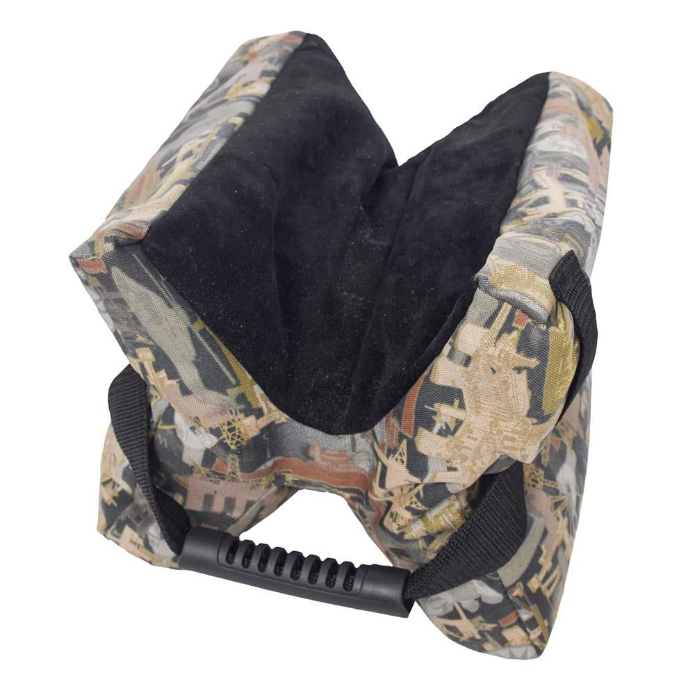 Green unfilled shooting gun rest from AliExpress, designed for stability and precision during shooting sports or hunting.