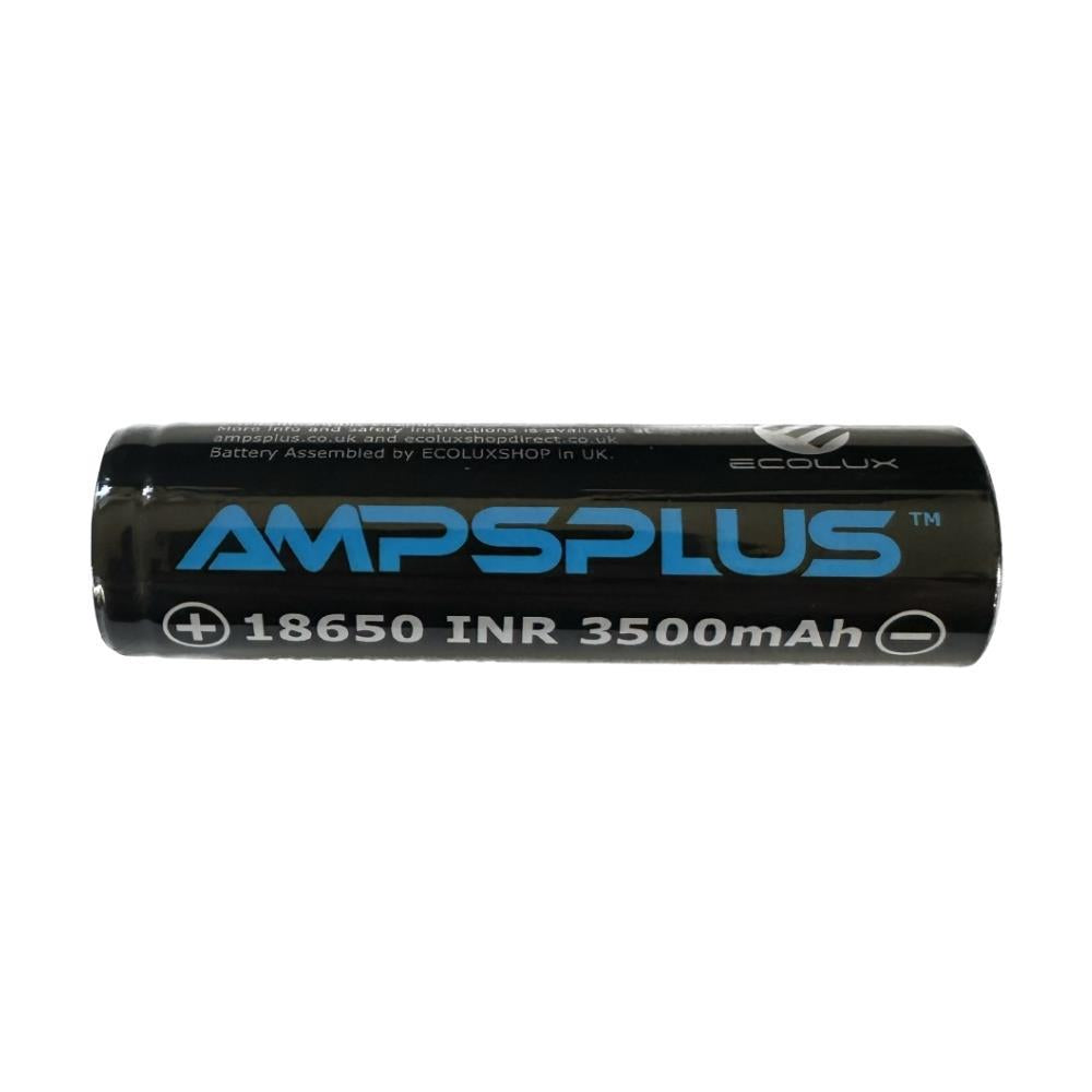 AMPSPLUS 18650 3500mAh battery with button top, rechargeable lithium-ion cell for high-capacity power devices