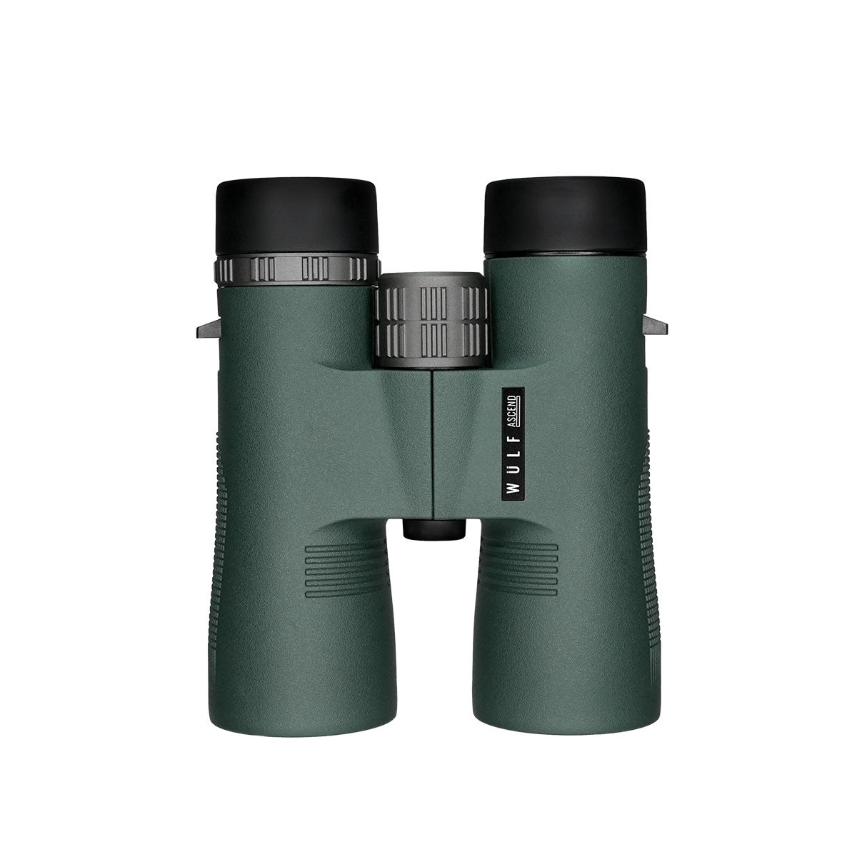 ELITE Wulf Ascend 10x42 binoculars with black rubberized body and large lenses for outdoor wildlife viewing and birdwatching.