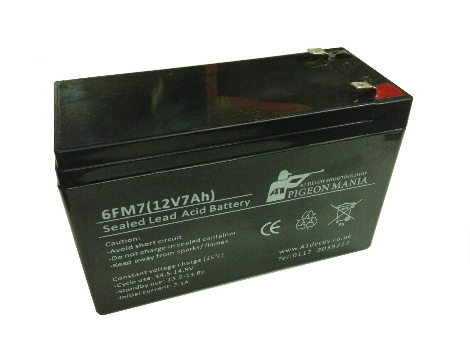 Bristol Batteries 12V sealed lead acid battery for magnets, flappers, feeders, and traps, compact and quick-fit power source.