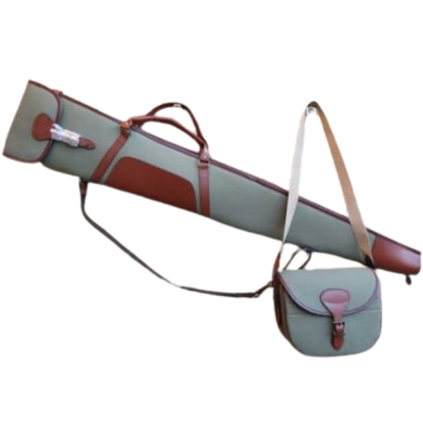 Canvas Gun Slip & Canvas Cartridge Bag Set Green
