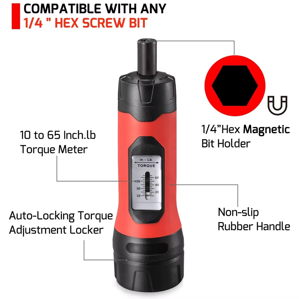 Torque Screwdriver Wrench 1/4" Drive