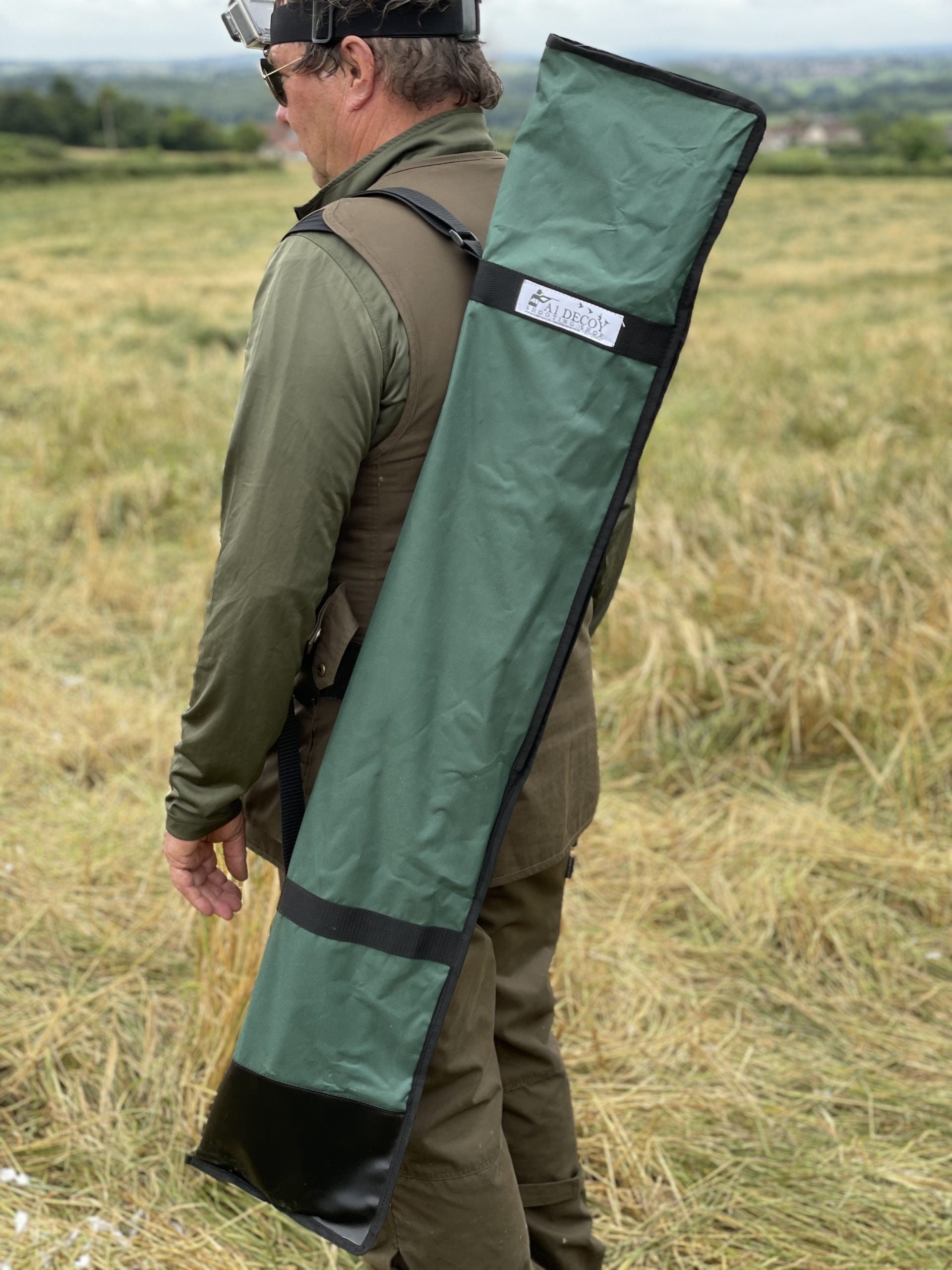 Echo heavy-duty hide poles kit with four green durable poles for hunting or outdoor use