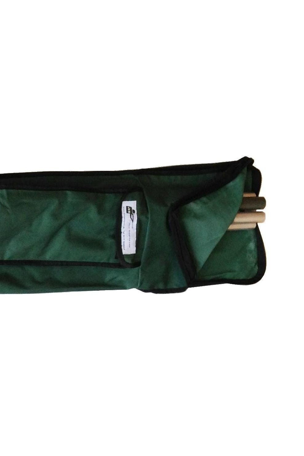 Green Lofting Pole and Hook Carry Bag for magnets and flappers, designed by ECHO, shown with the bag on a white background.
