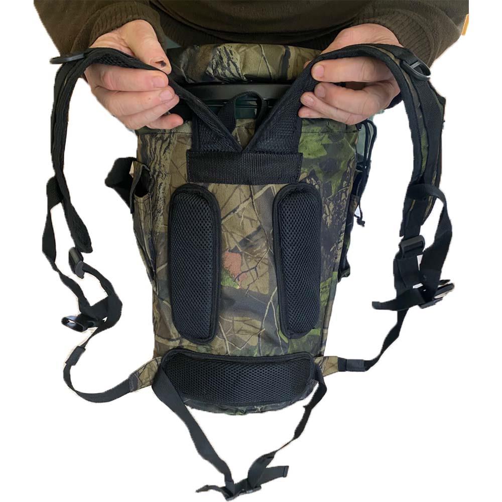 Echo extra tall bucket seat with backpack for shooting, featuring sturdy construction and comfortable design for outdoor hunting.